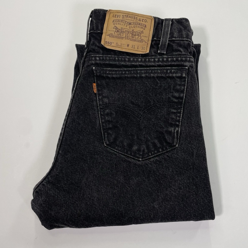 Vtg Levi's 550 Jeans Orange Tab Black Wash Men's 31x30 (M.30x29) Tapered 1994
